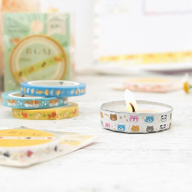 Washi Tape 5mm - Foil Stamping Bear & Panda