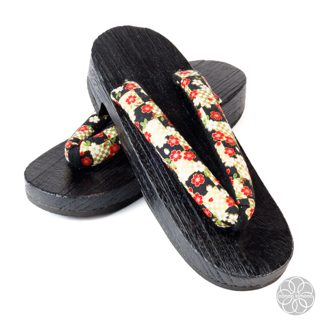Women's Geta Sandals - 3L Sakura on Ichimatsu