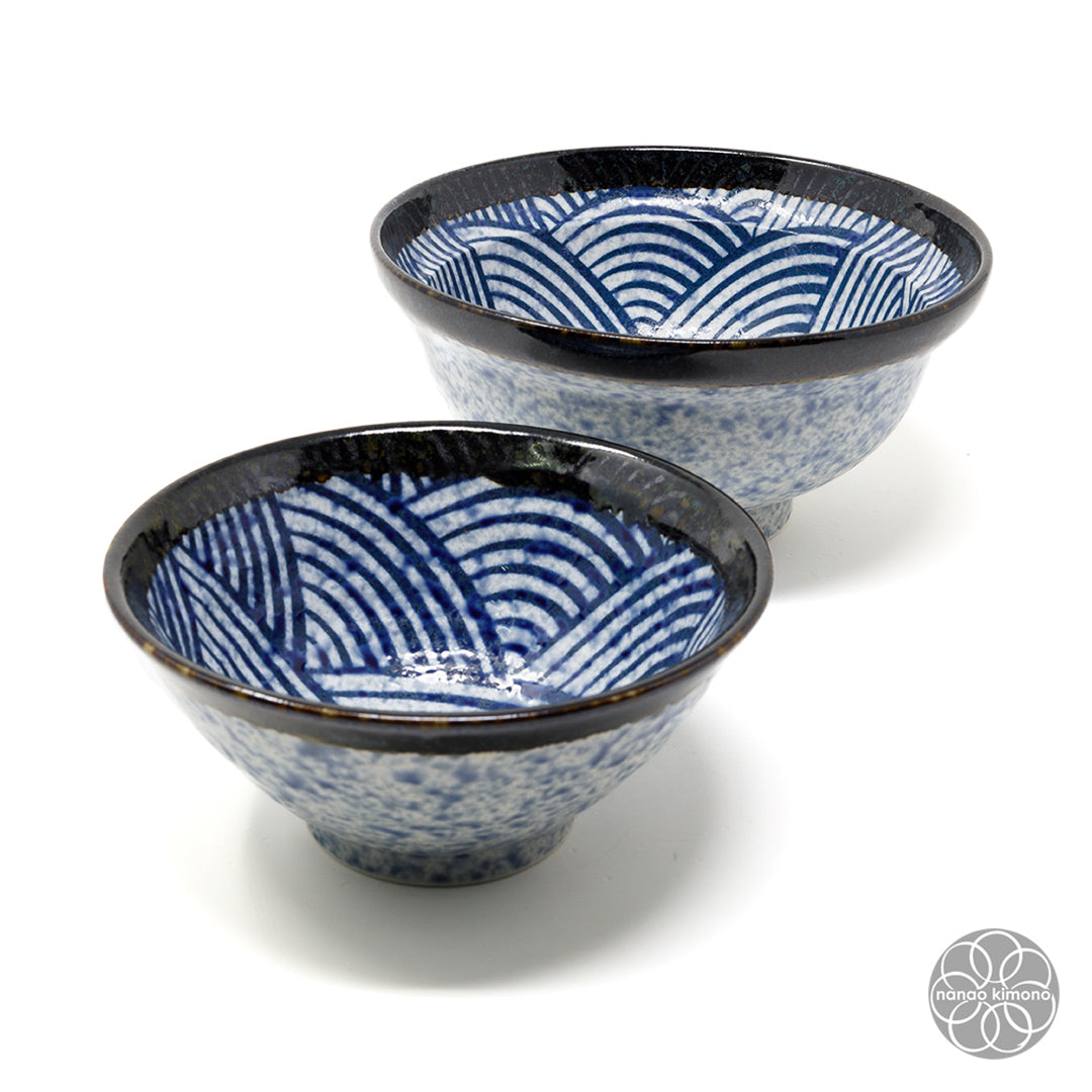 Rice Bowl - Seigaiha Wave Navy
