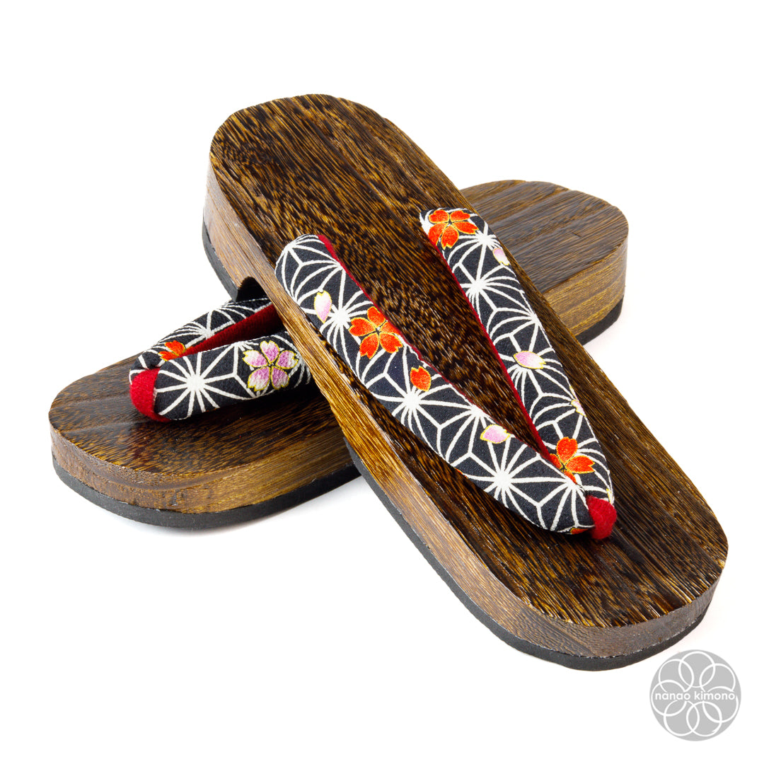 Women's Geta Sandals - 3L Sakura on Asanoha