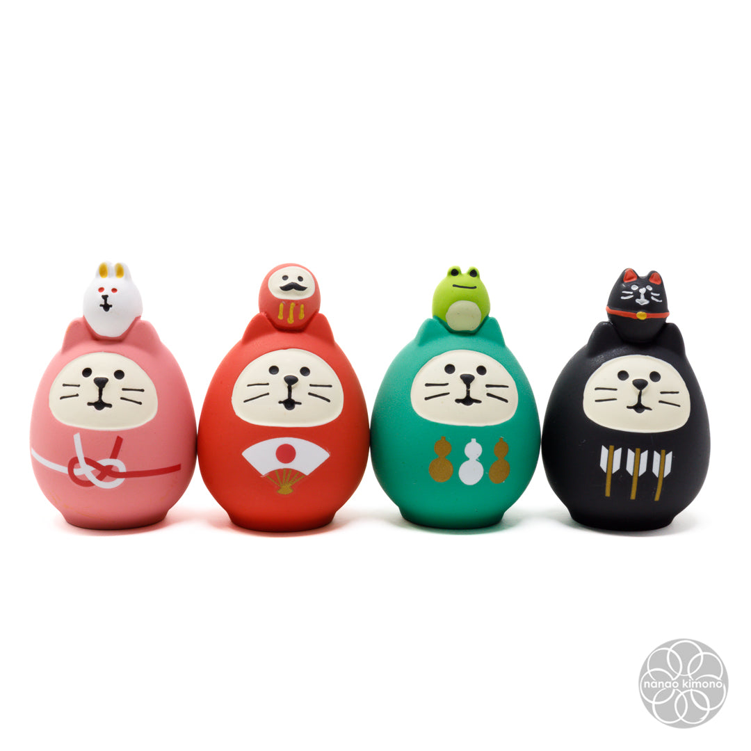 Miniature - Daruma Cat Green