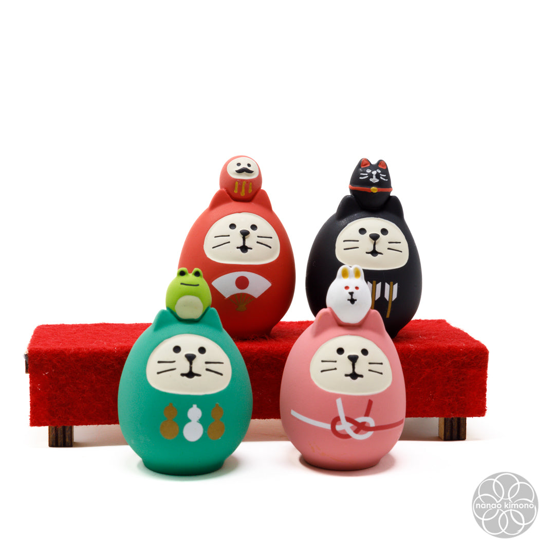 Miniature - Daruma Cat Green