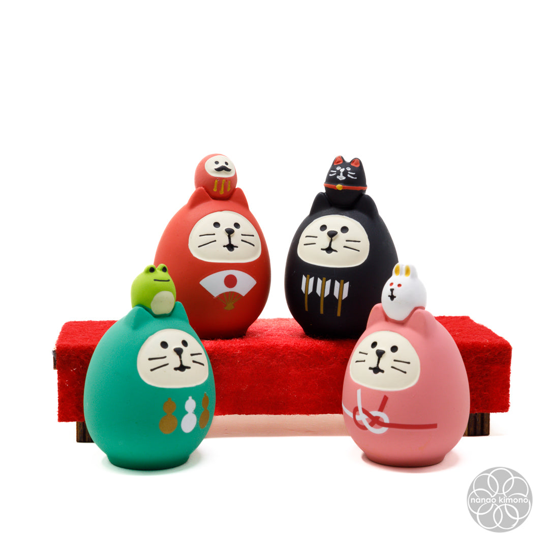 Miniature - Daruma Cat Green