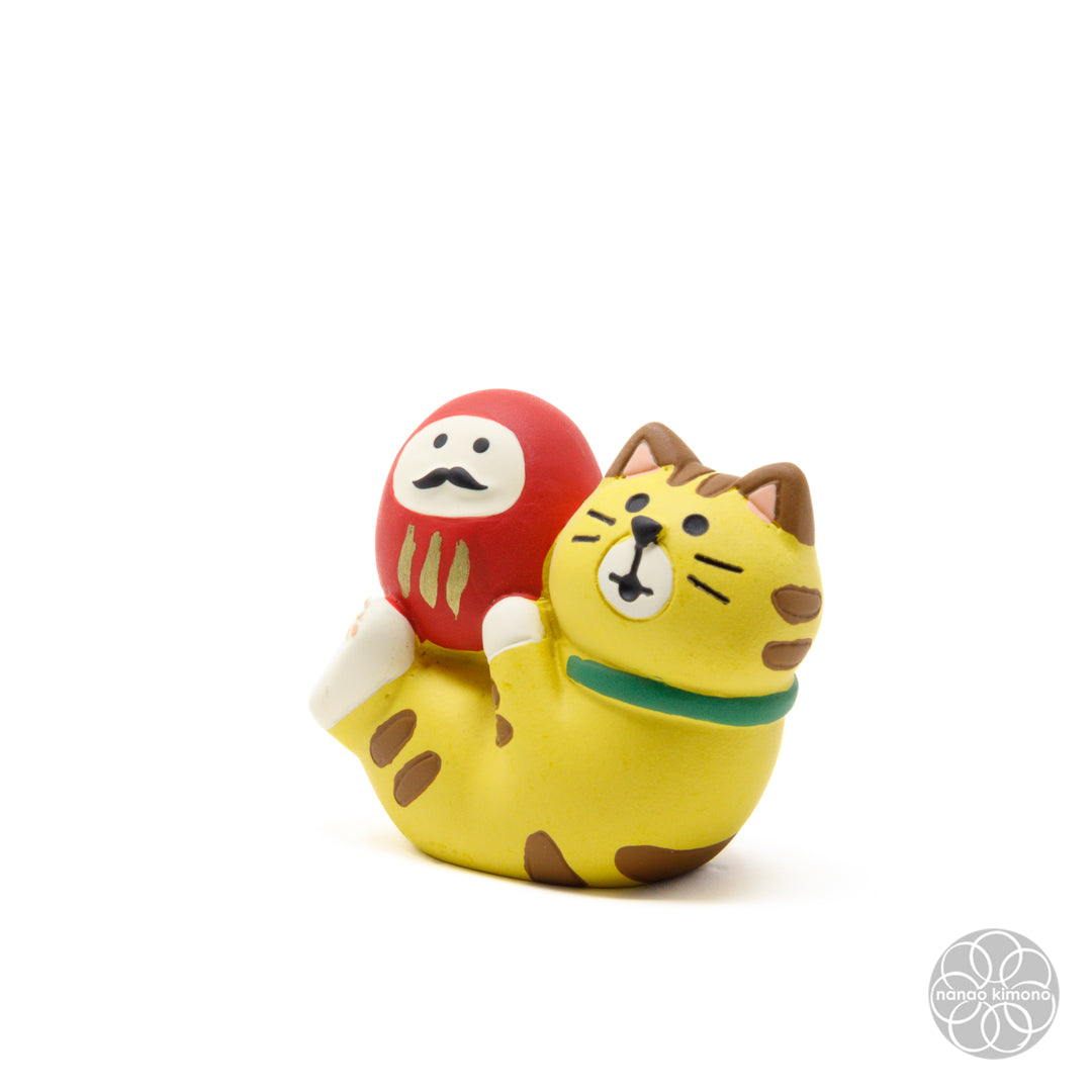 Miniature - Cat Holding Daruma
