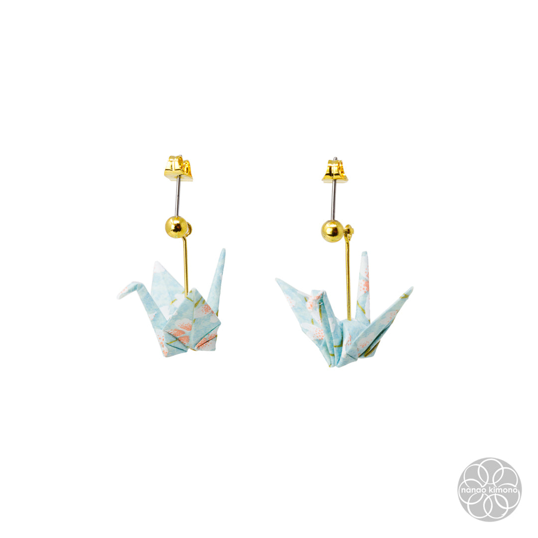 Pierced Earrings - Origami Crane Kyoto Sakura