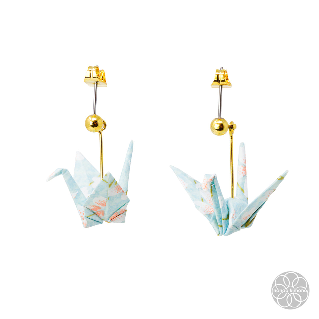 Pierced Earrings - Origami Crane Kyoto Sakura