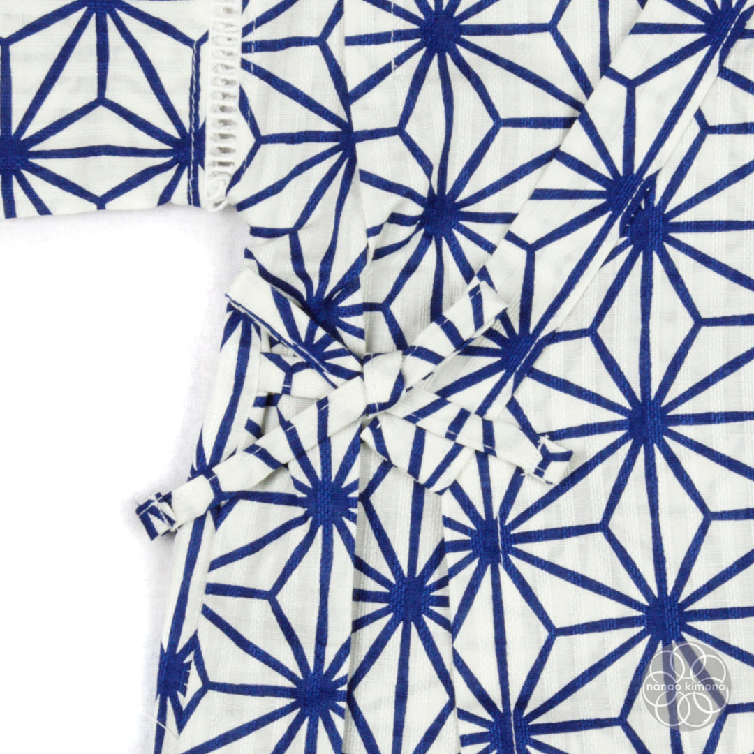 Jinbei - Kids 80cm Asanoha Blue on White