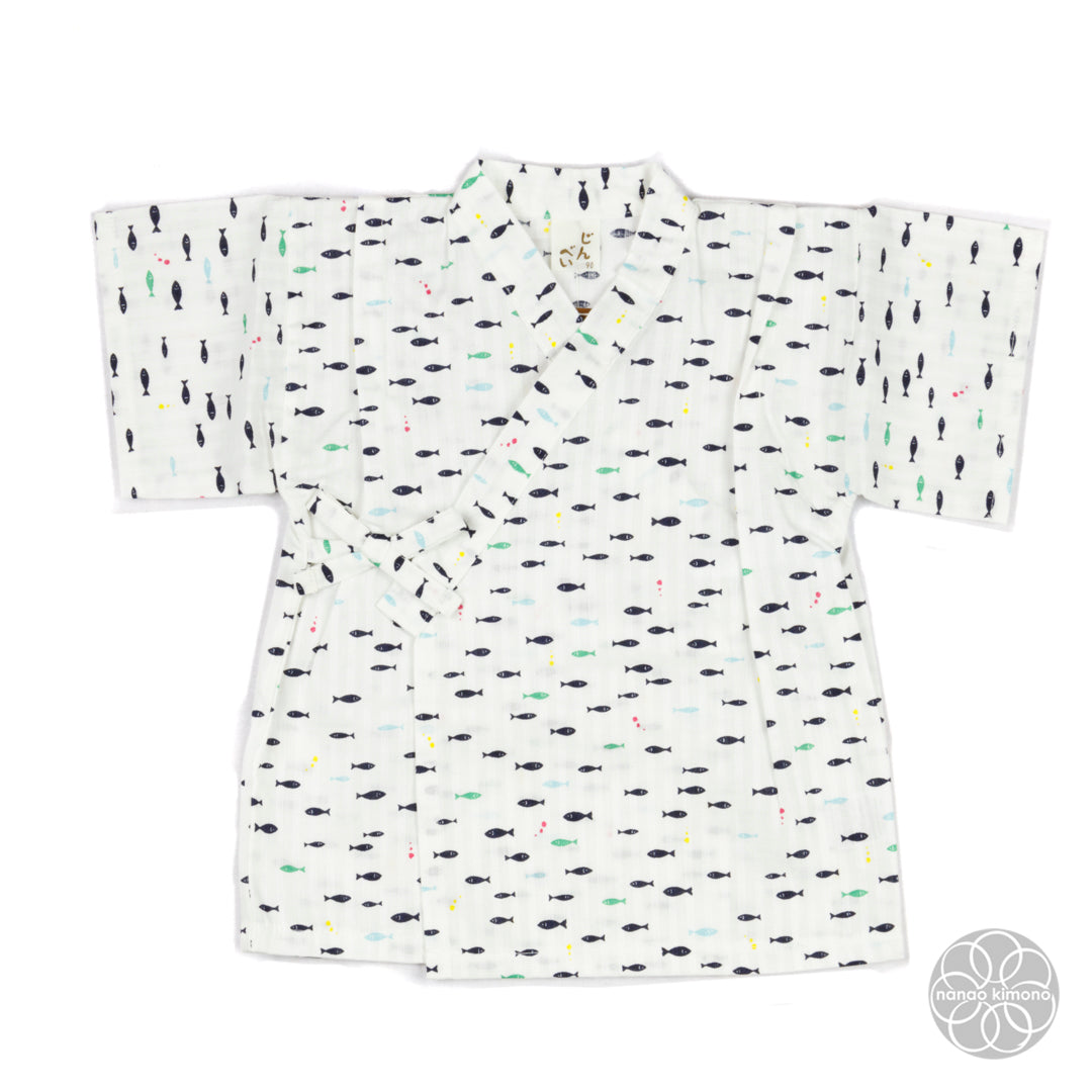 Jinbei - Kids 80 & 90cm Fish on White