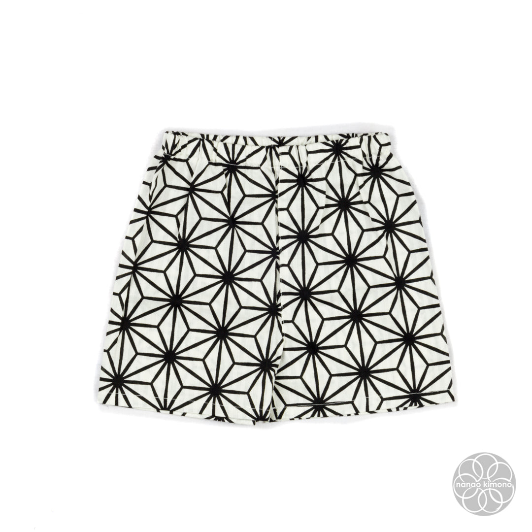 Jinbei - Kids 90cm Asanoha Black on White
