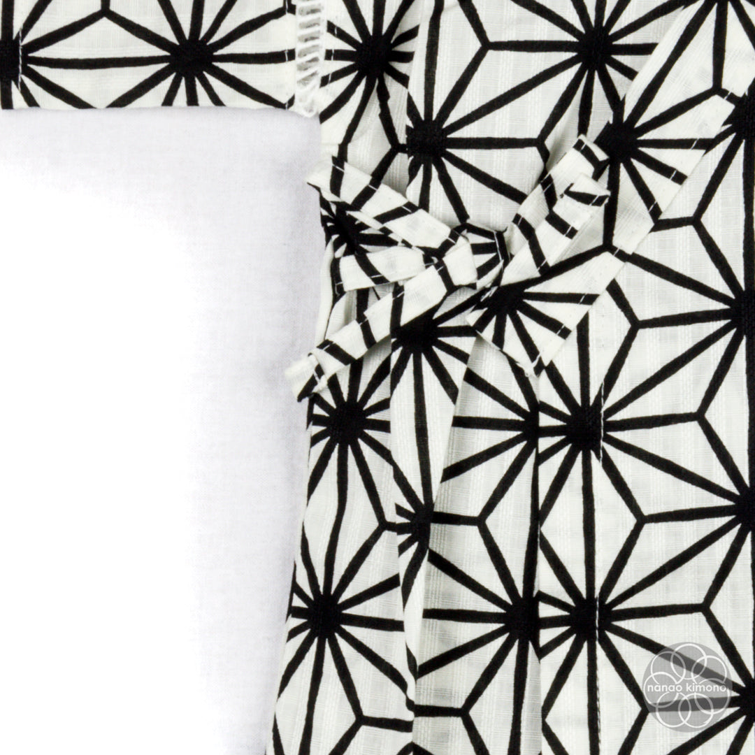Jinbei - Kids 90cm Asanoha Black on White