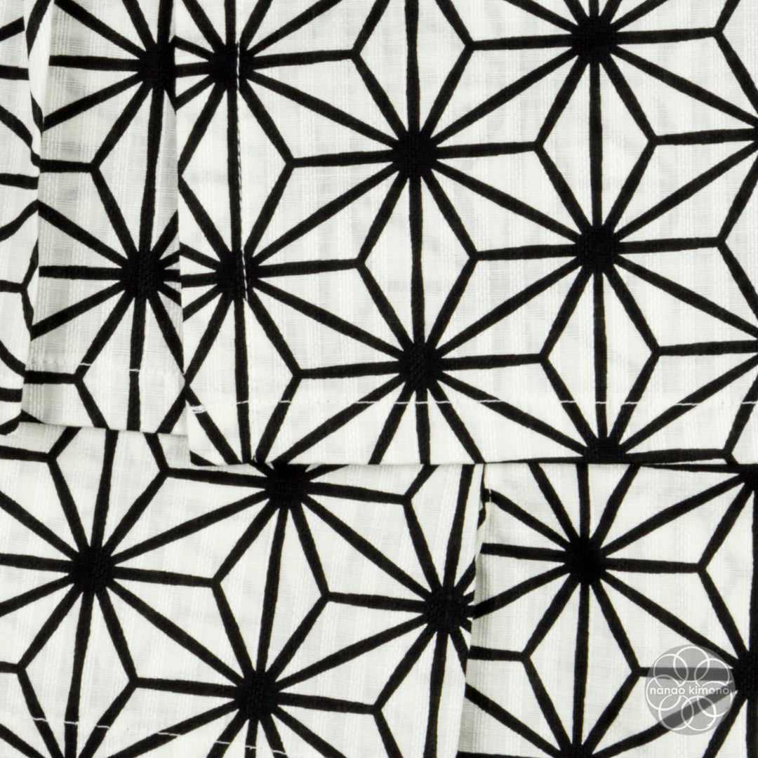 Jinbei - Kids 90cm Asanoha Black on White