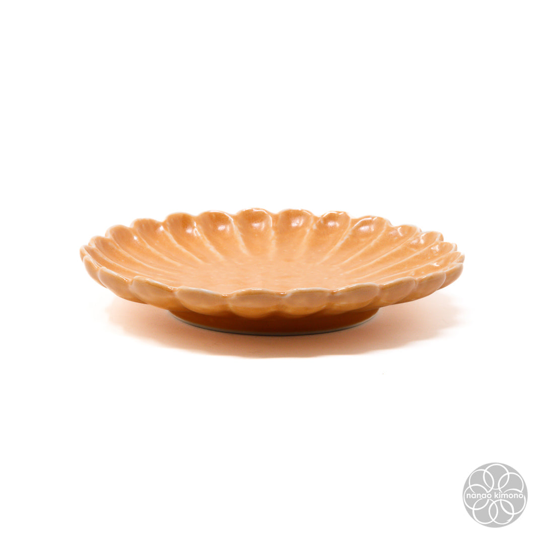 Plate - Kiku Flower M - Orange