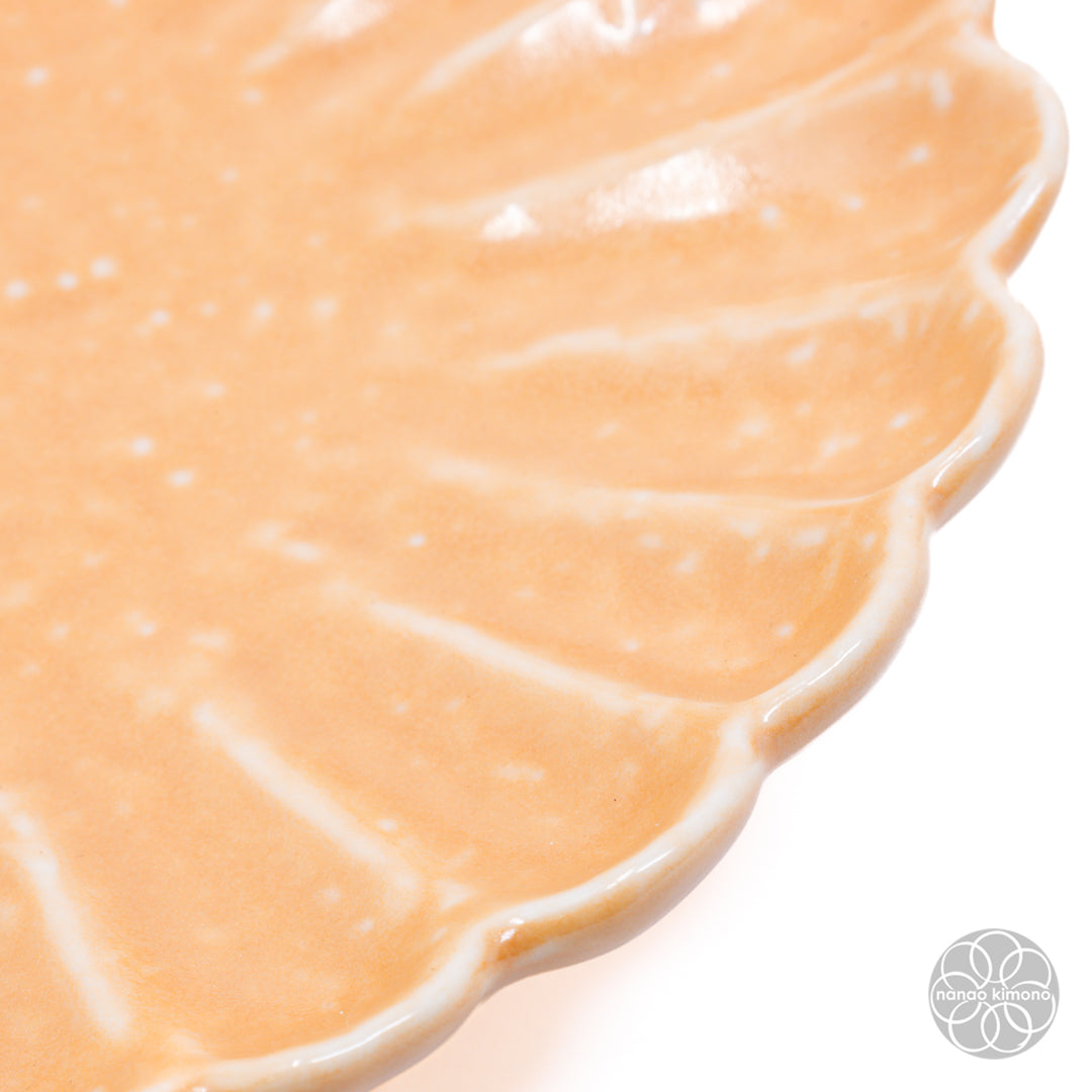 Plate - Kiku Flower M - Orange