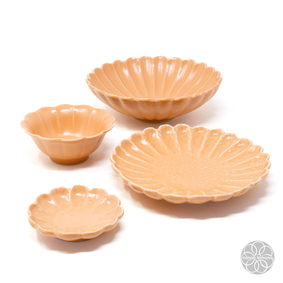 Soy Sauce Dish - Kiku Flower Orange