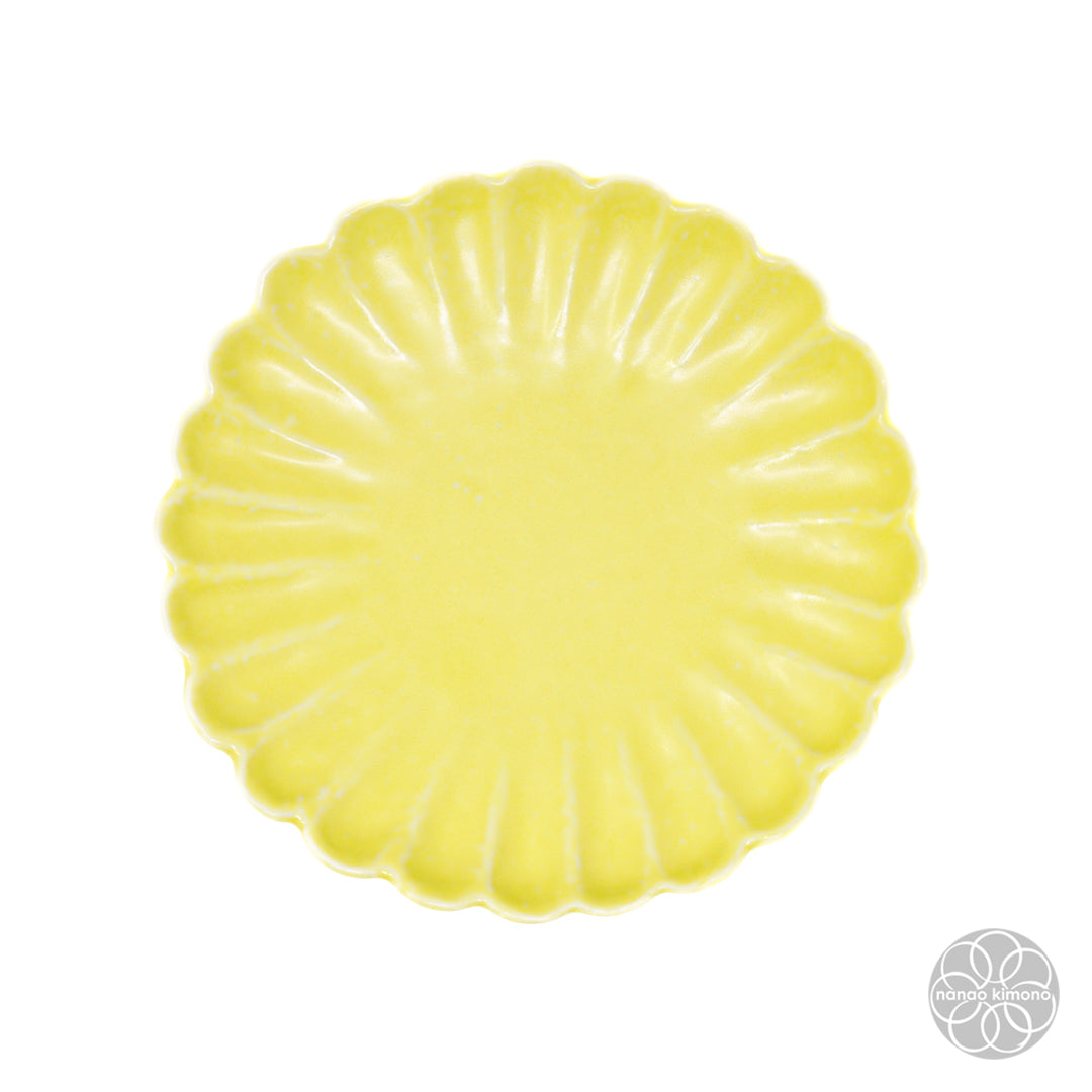 Plate - Kiku Flower M - Yellow