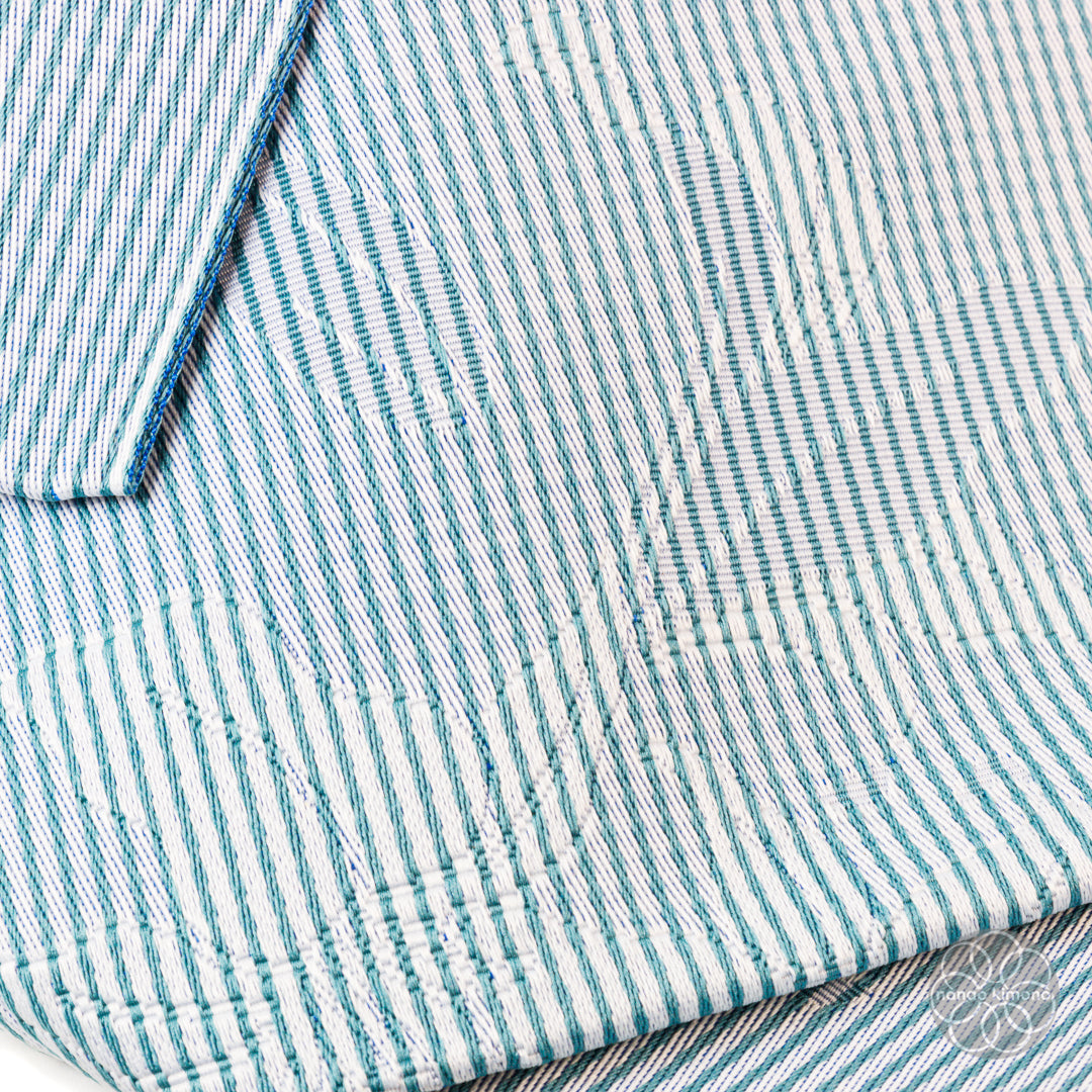 Women's Pre-tied Obi - Striped Light Blue