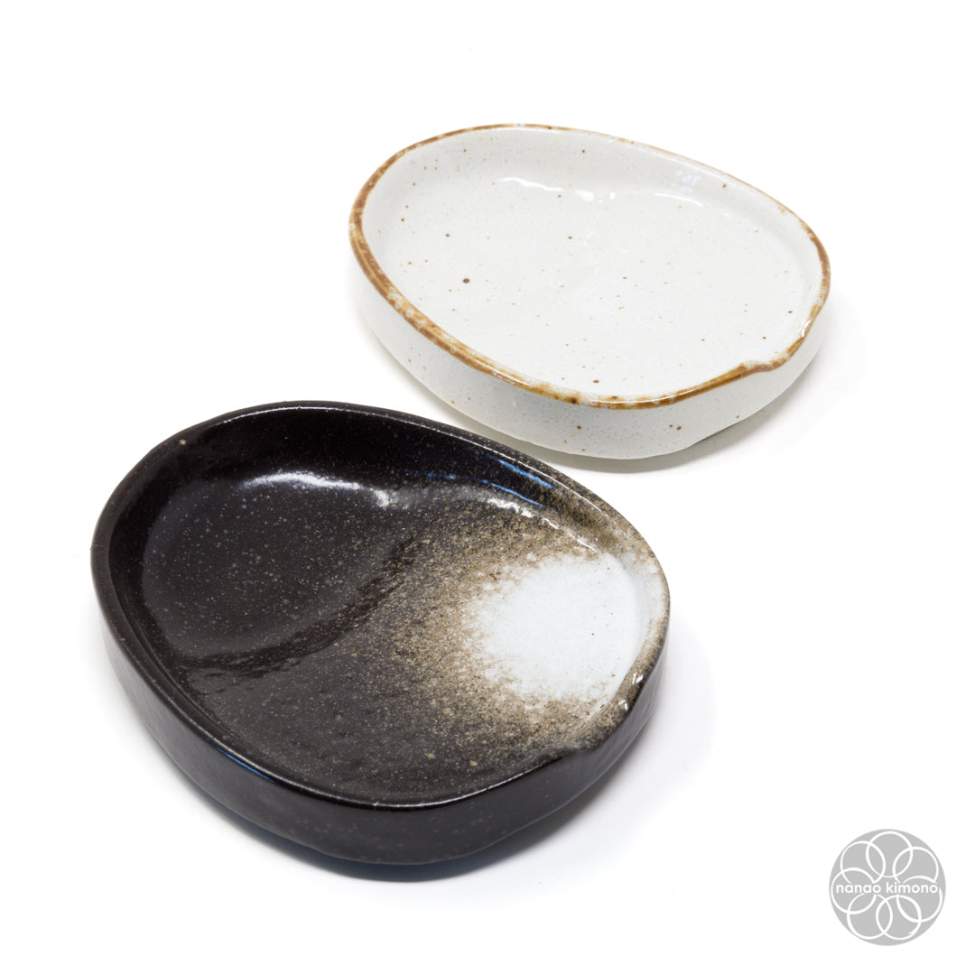 Soy Sauce Dish - Slanted Oval Black
