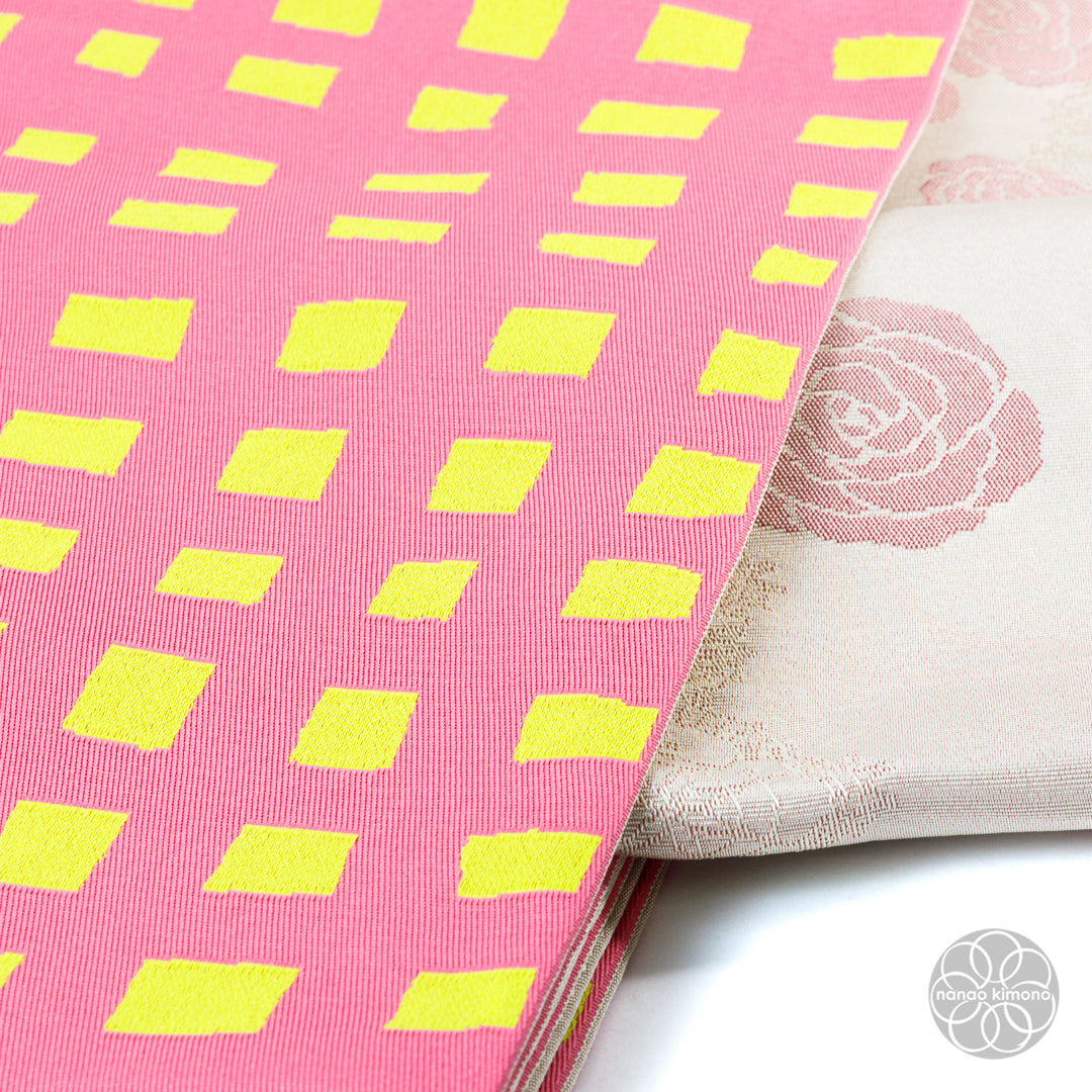 Women's Obi - Reversible Checkered Roses
