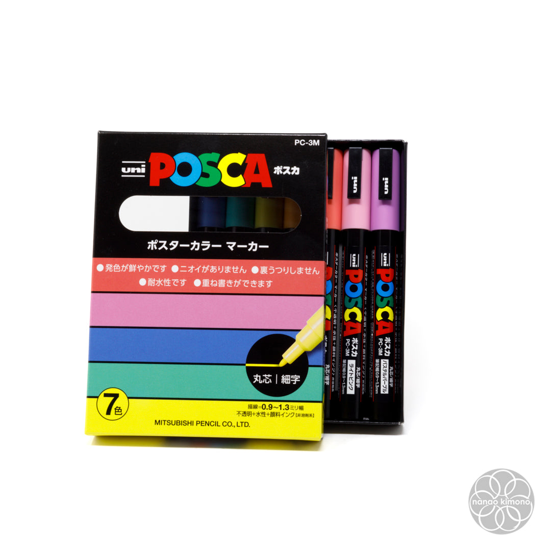 Posca - 7 Pastel Colours 0.9-1.3mm