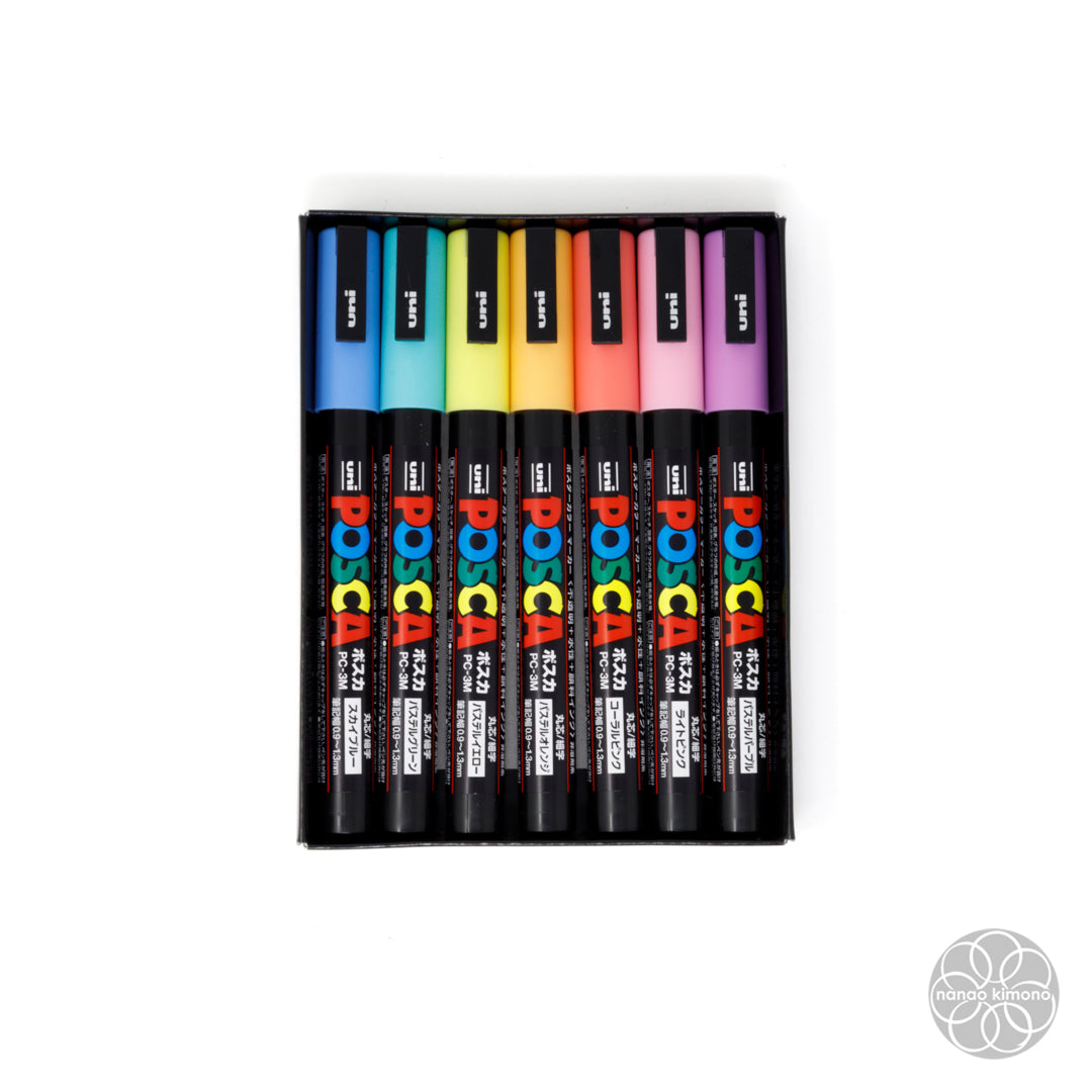 Posca - 7 Pastel Colours 0.9-1.3mm