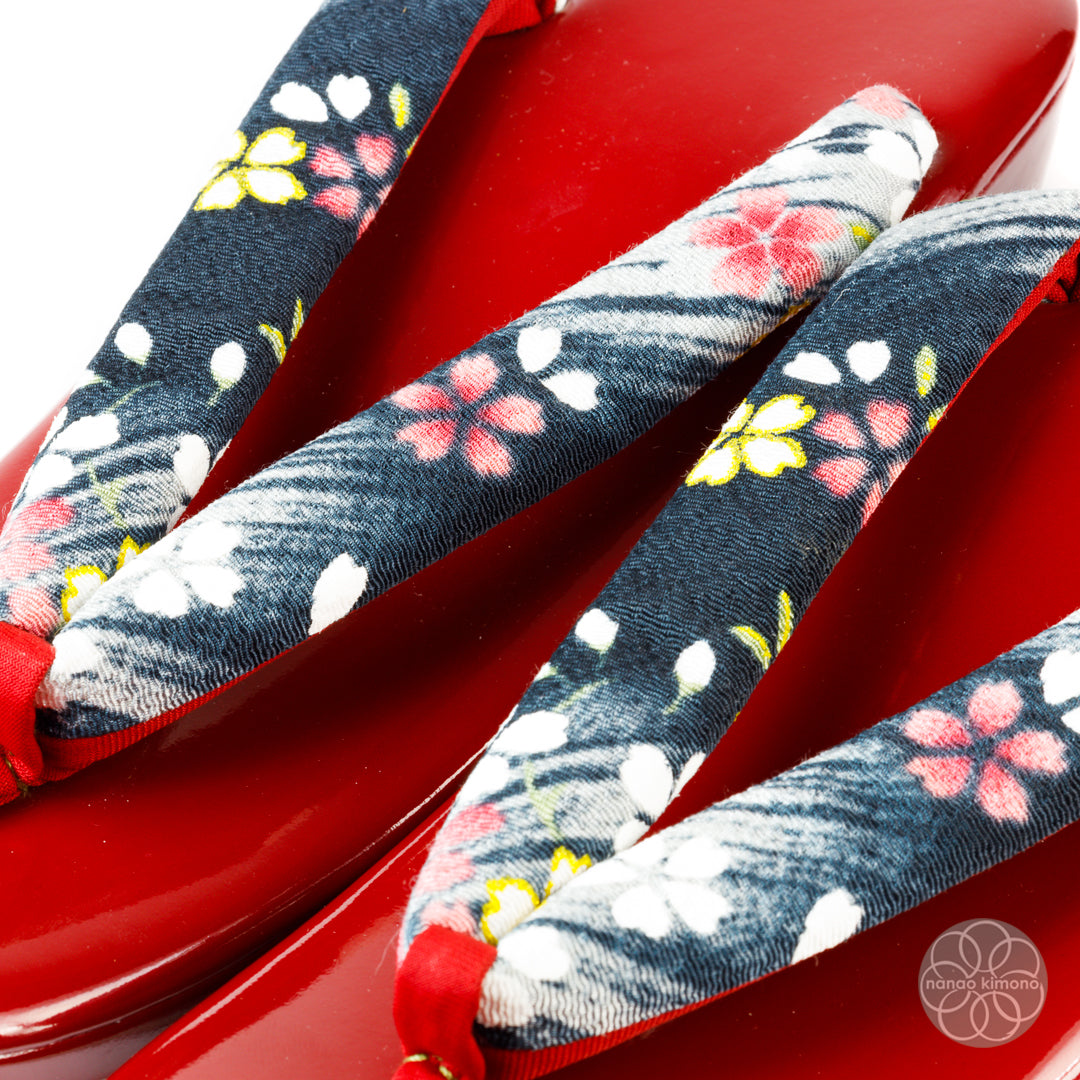 Women's Zori Sandals - Sakura on Red
