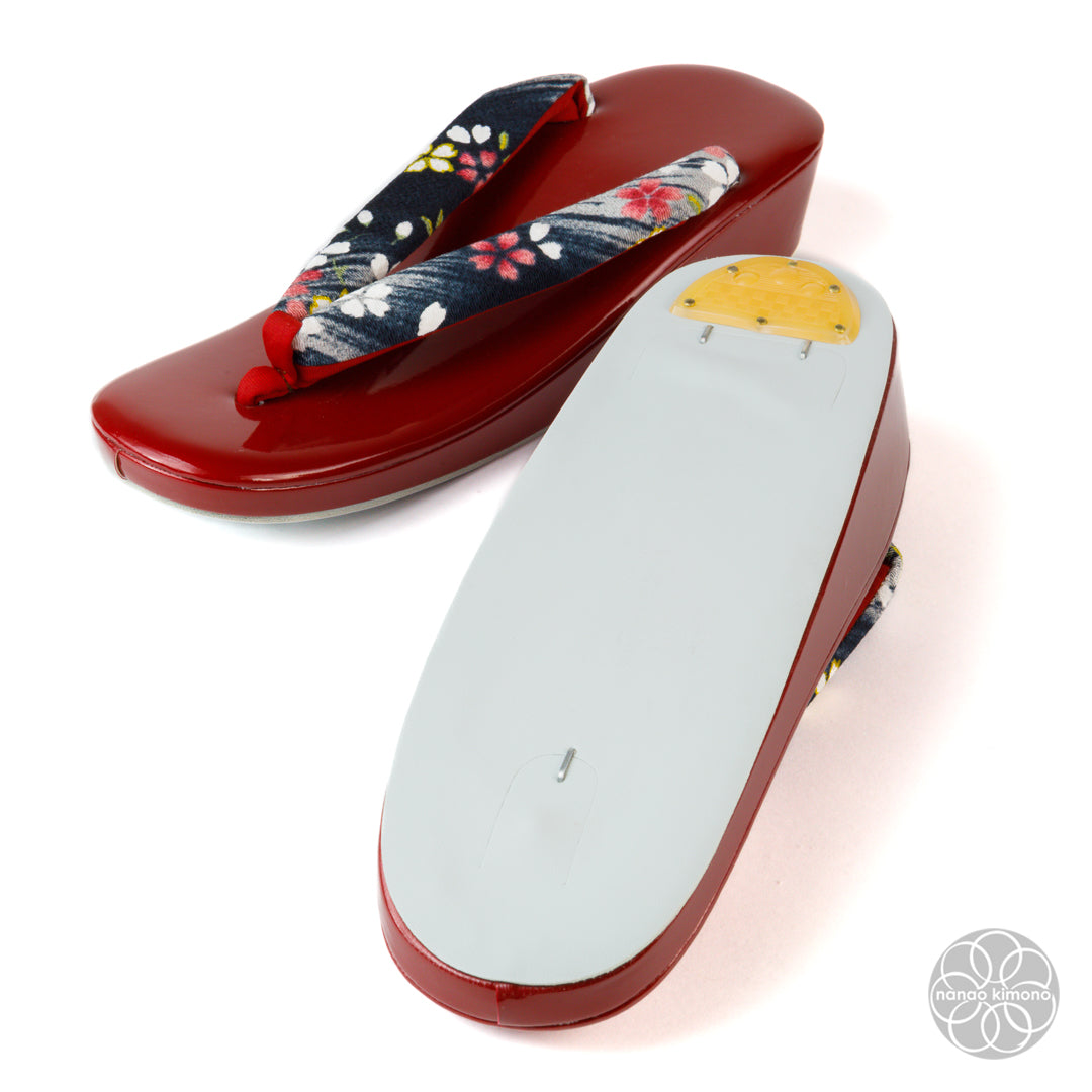 Women's Zori Sandals - Sakura on Red