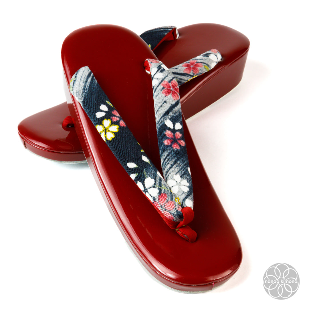 Women's Zori Sandals - Sakura on Red