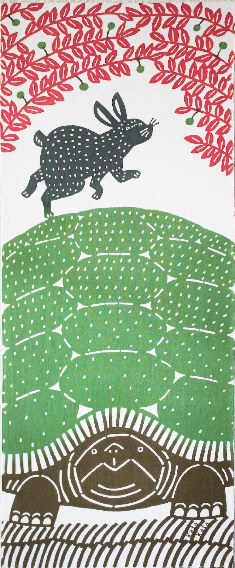 Tenugui Towel - Bunny and Turtle