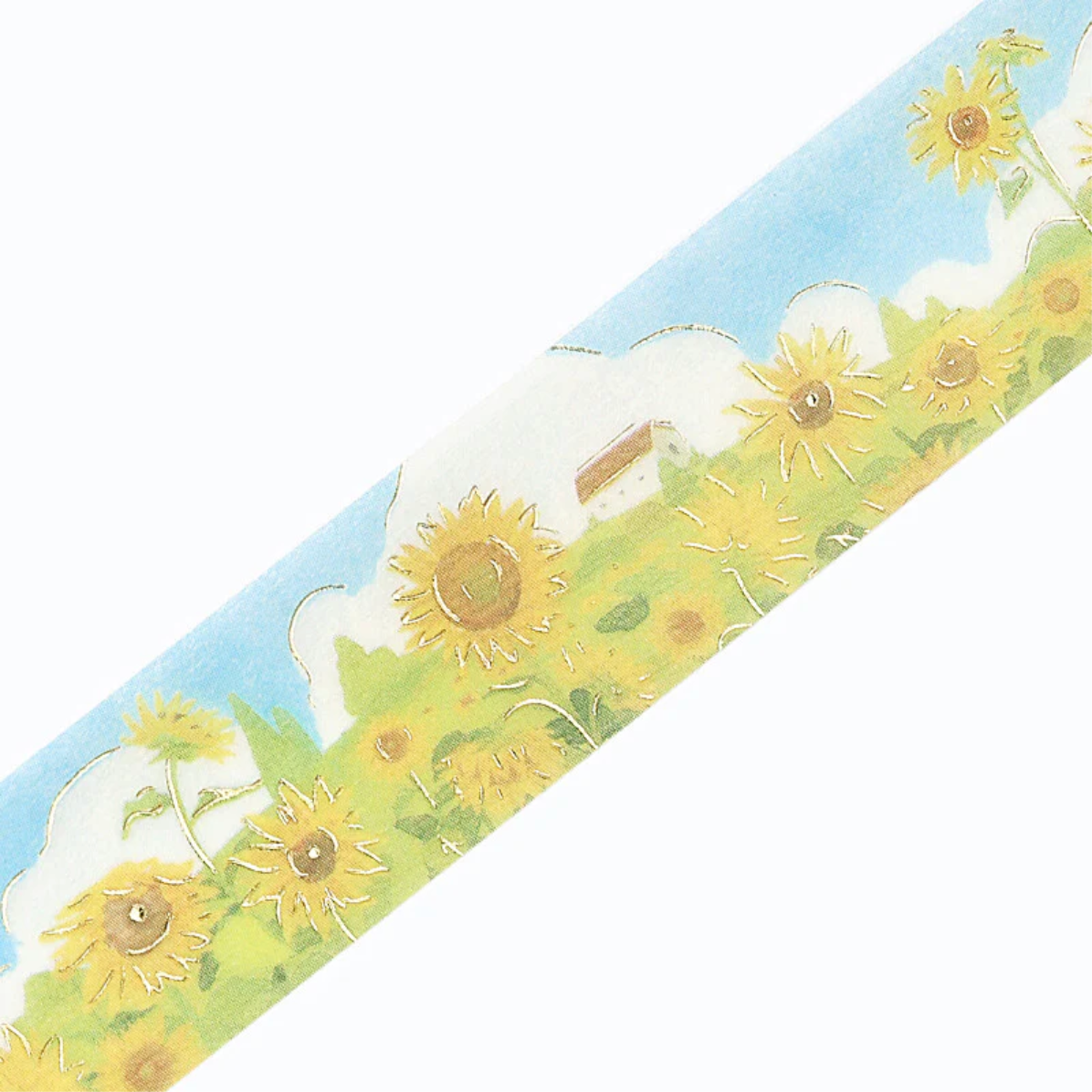 Washi Tape 15mm - Gold Foil Sunflower
