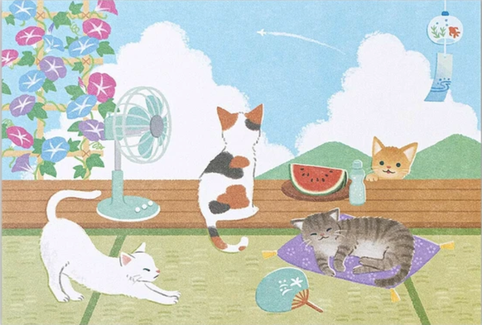 Postcard - Cats in summer