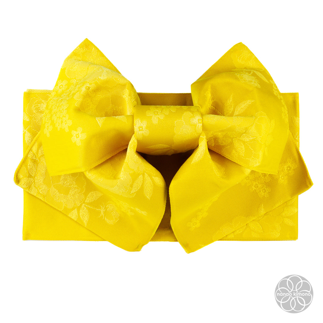 Women's Pre-tied Obi - Flowers Yellow