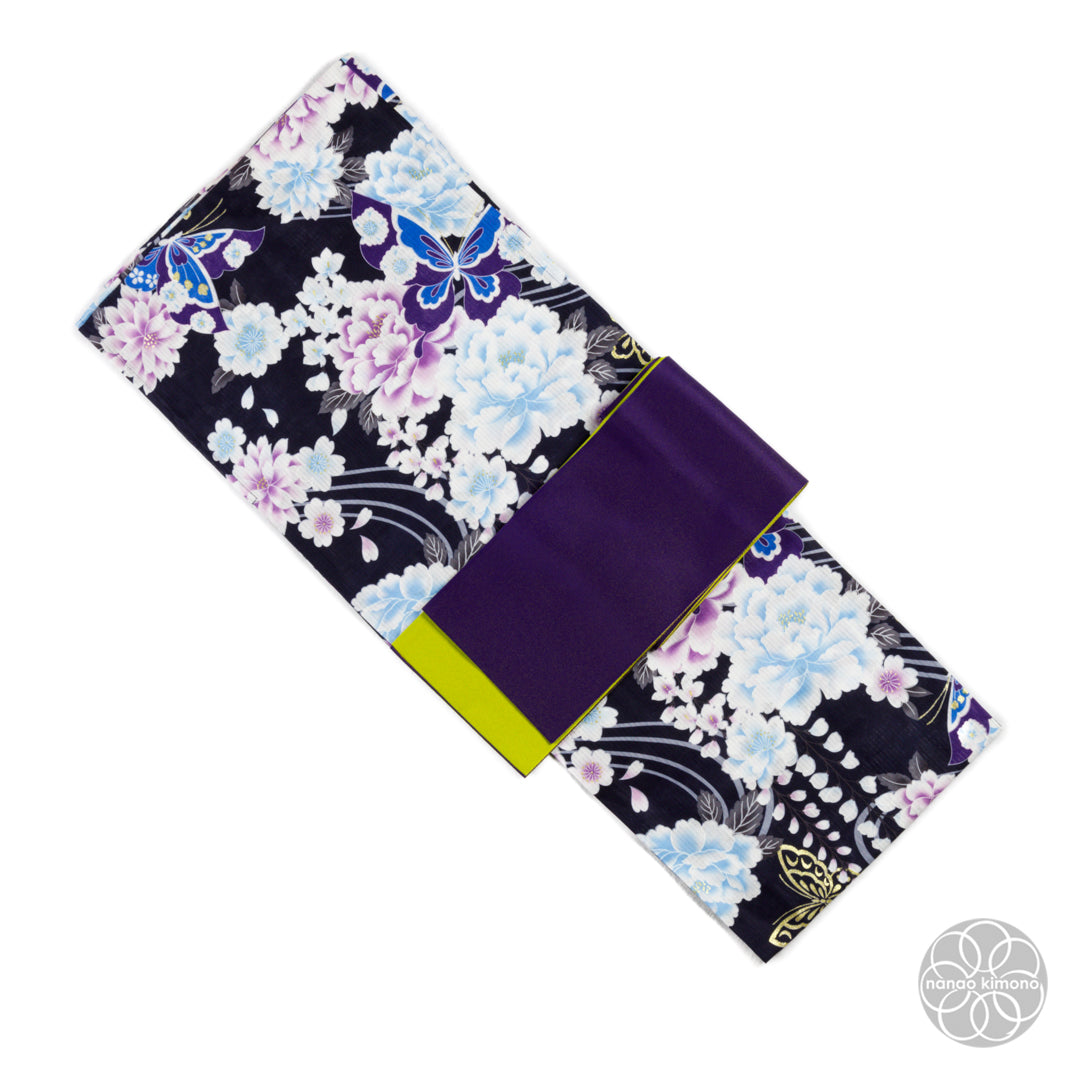 Women's Obi - Reversible Dark Purple & Light Green