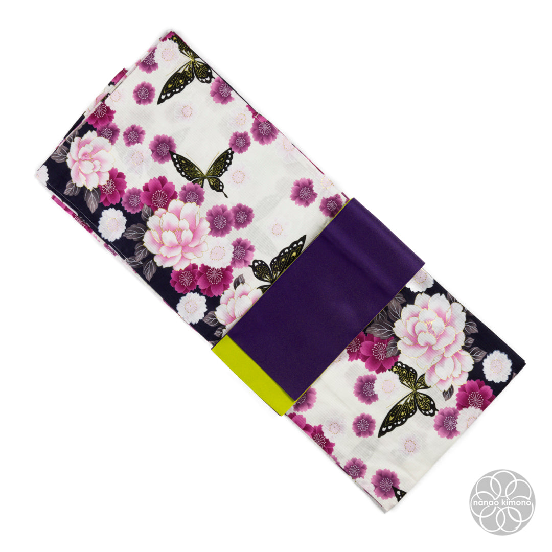 Women's Obi - Reversible Dark Purple & Light Green