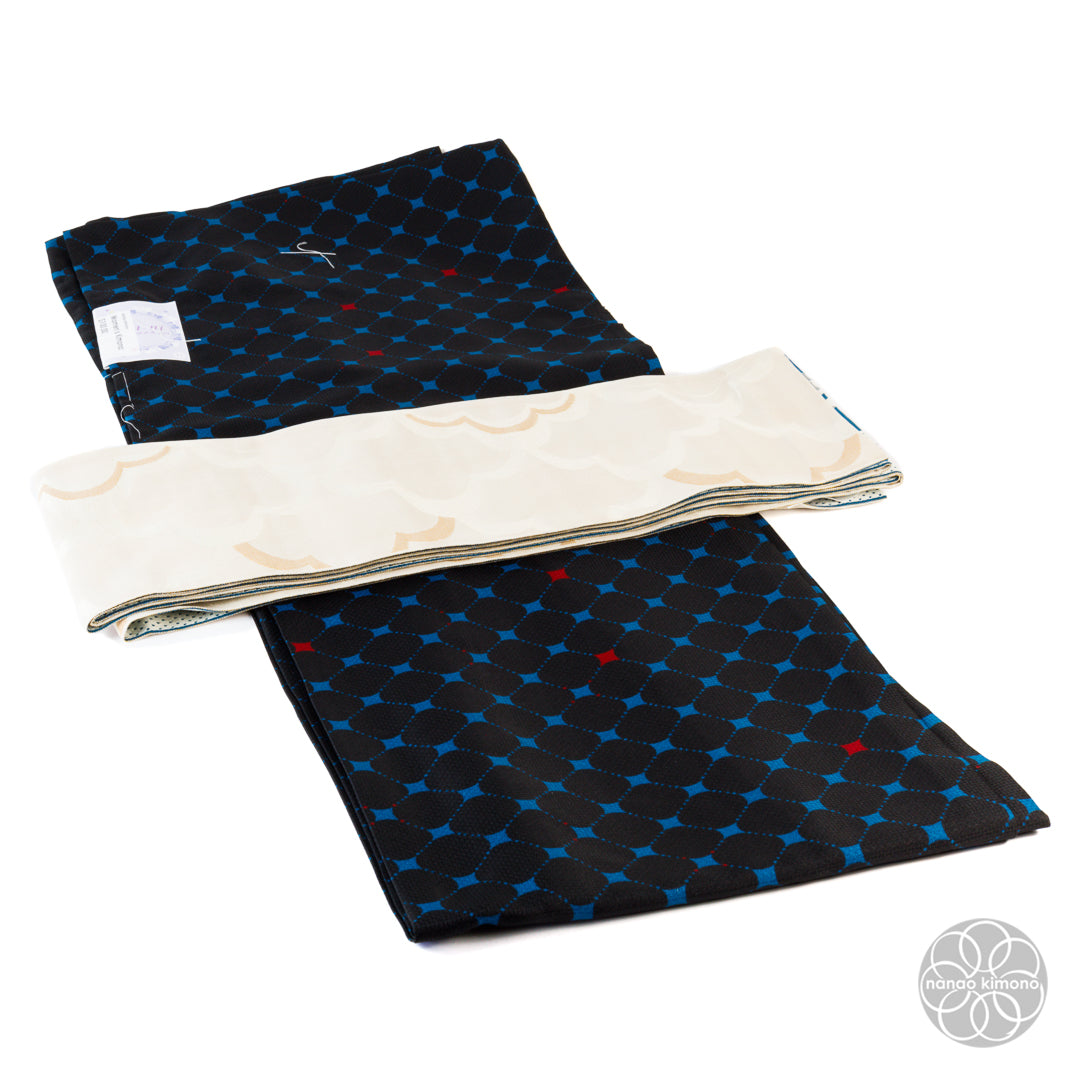 Women's Kimono Obi - Blue Cat Reversible