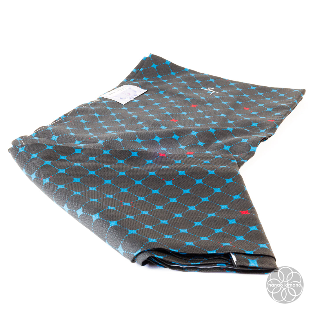 Women's Washable Hitoe Kimono - Blue Diamonds on Black