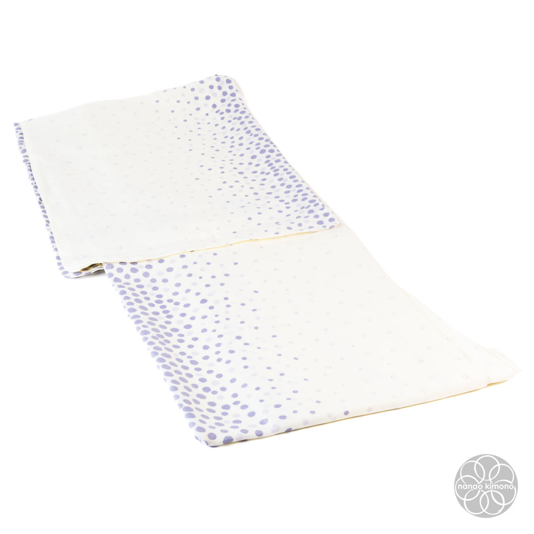 Women's Washable Hitoe Kimono - Purple Dots on White