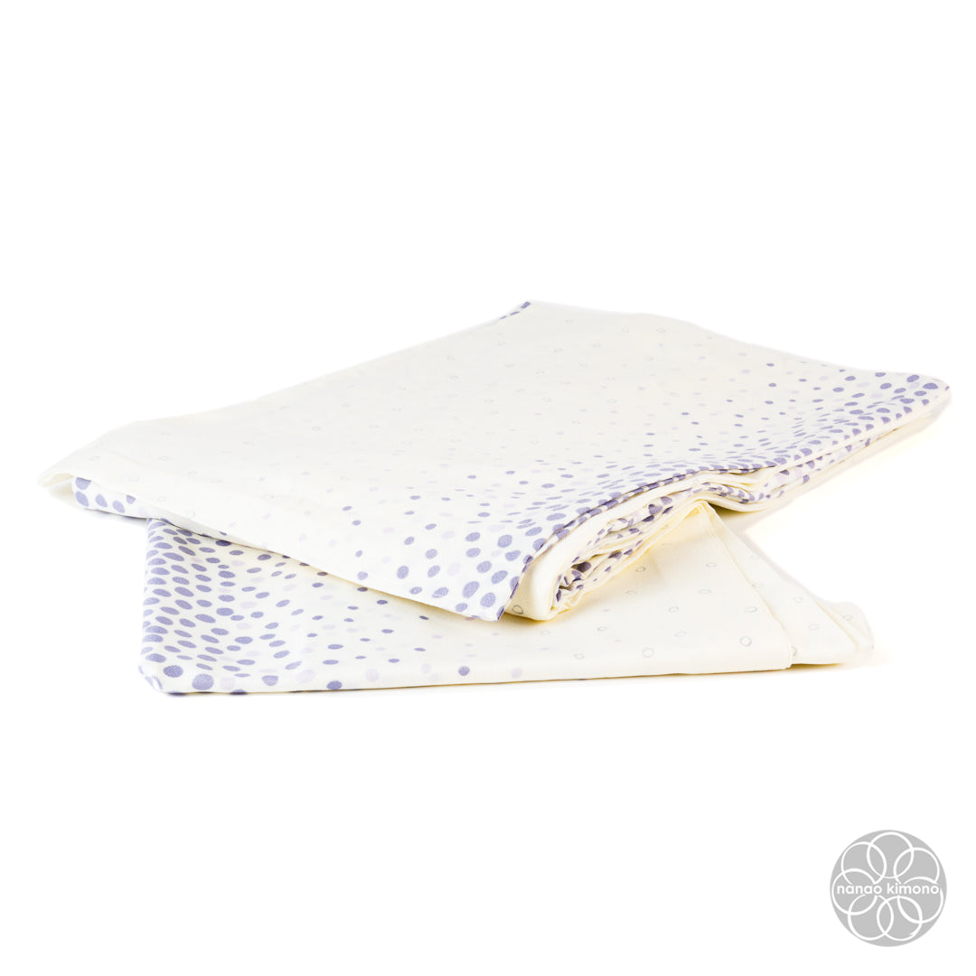 Women's Washable Hitoe Kimono - Purple Dots on White
