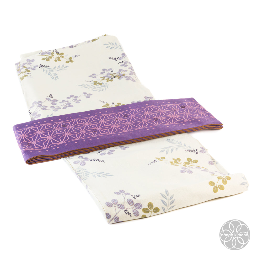 Women's Kimono Obi - Purple & Brown Reversible