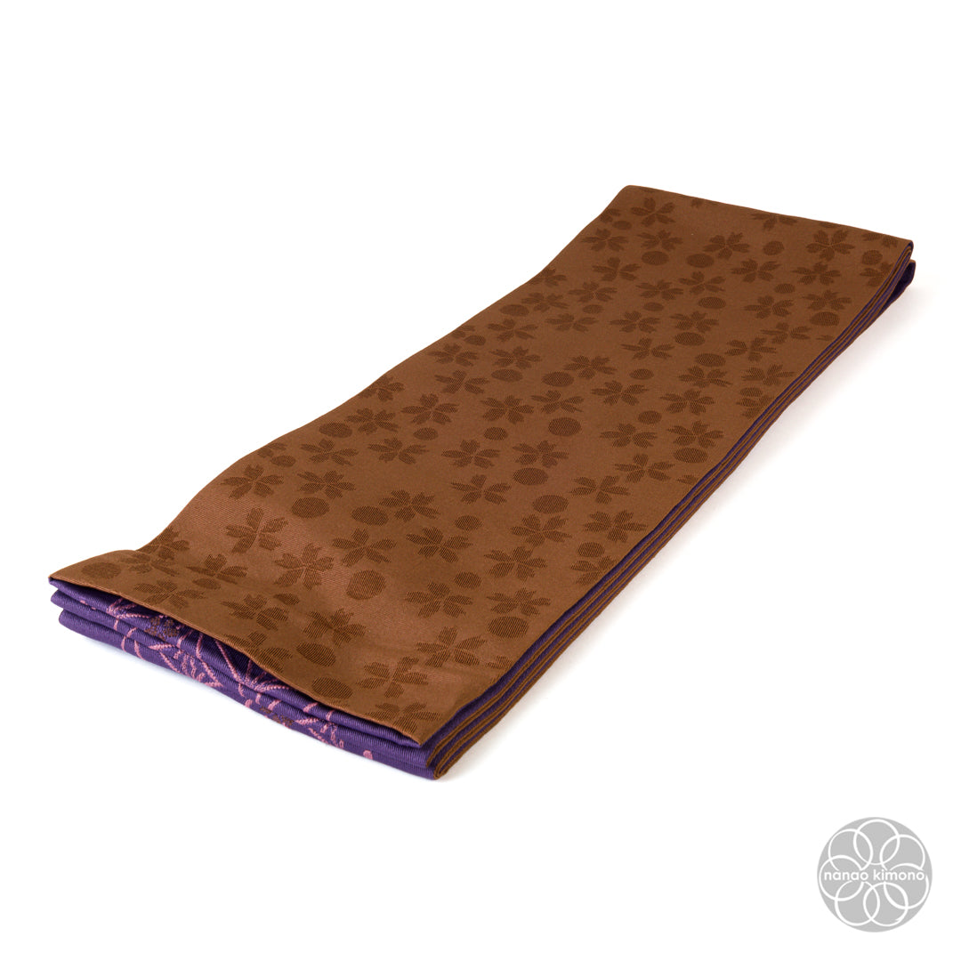 Women's Kimono Obi - Purple & Brown Reversible