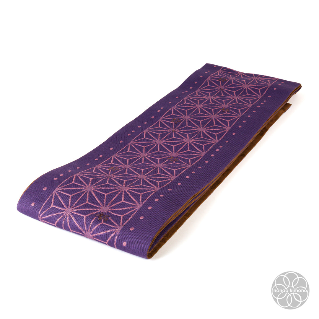 Women's Kimono Obi - Purple & Brown Reversible
