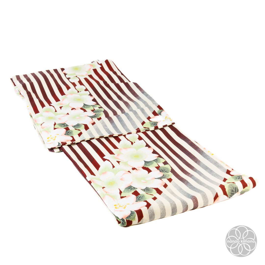 Women's Washable Kimono - Flowers & Stripes