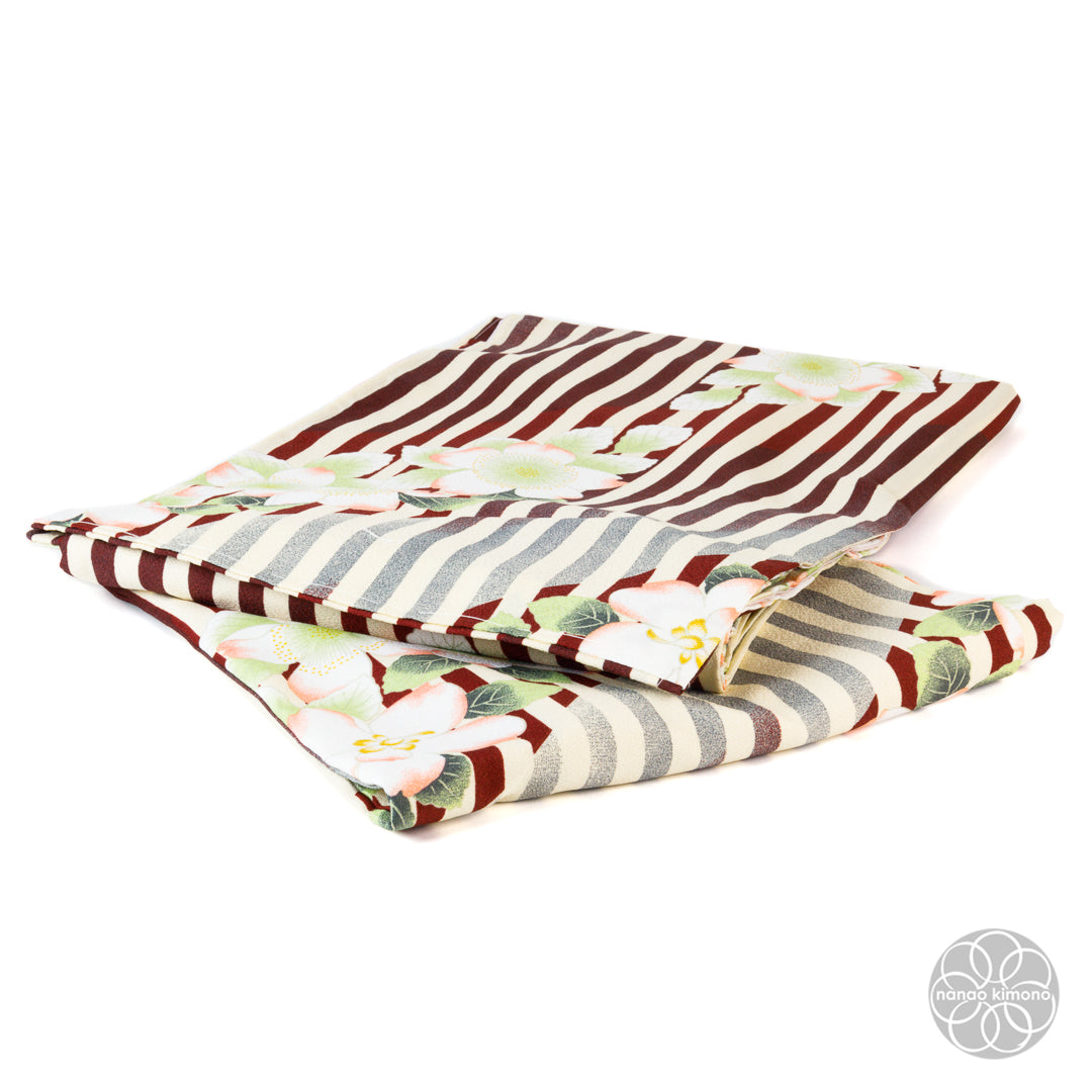 Women's Washable Kimono - Flowers & Stripes