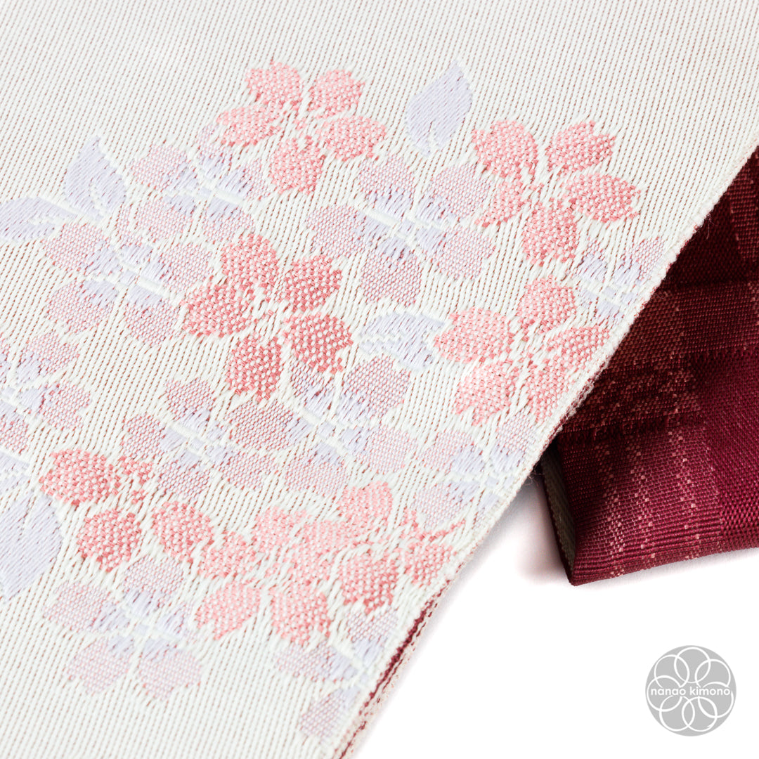 Women's Kimono Obi - Red & White Reversible