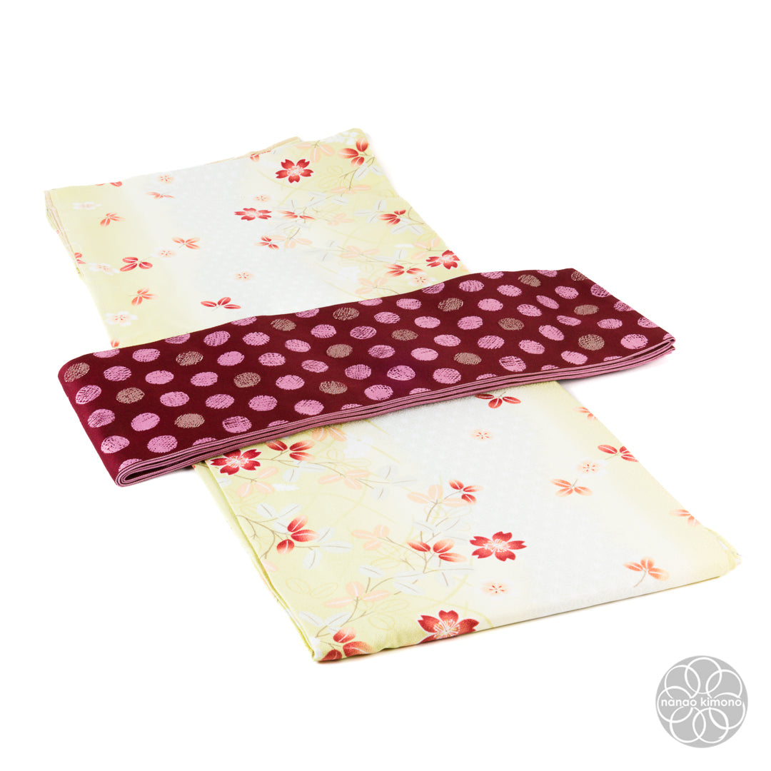 Women's Kimono Obi - Polkadots Reversible