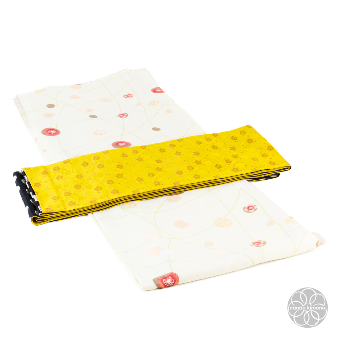 Women's Kimono Obi - Polkadots Reversible