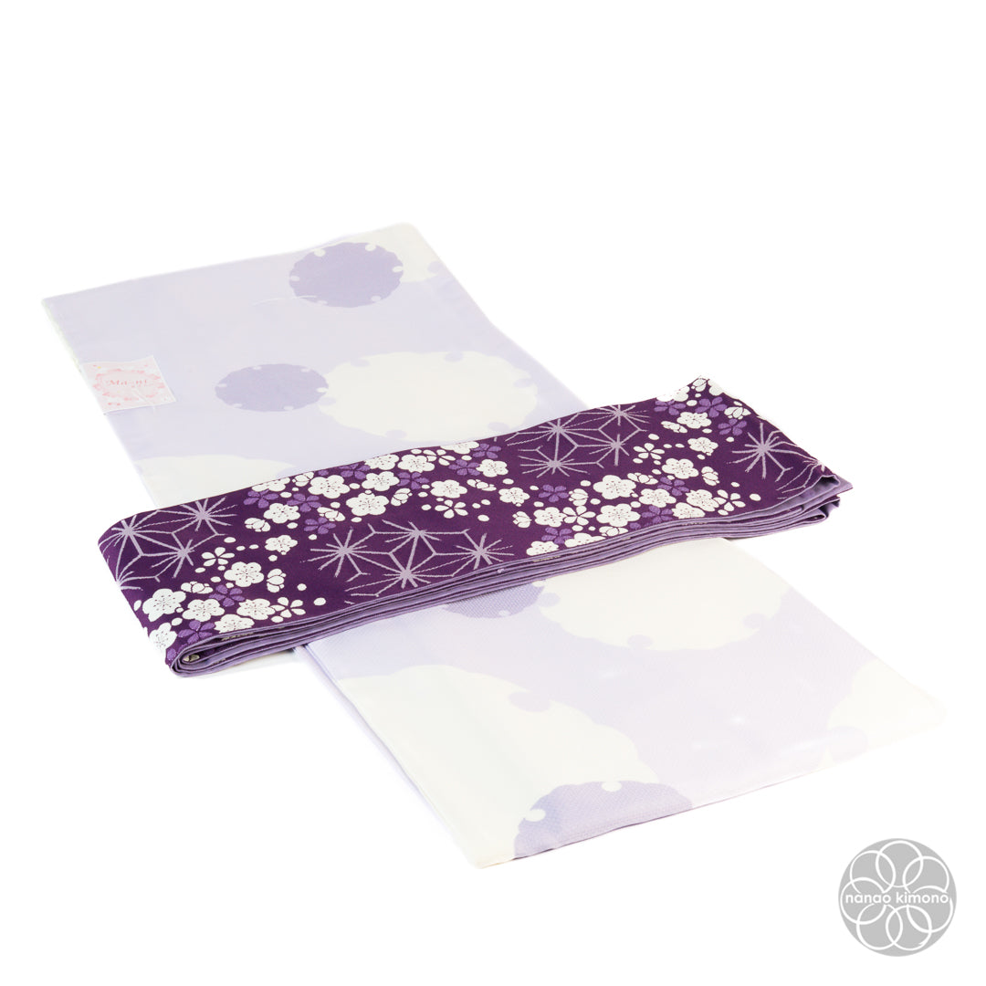 Women's Kimono Obi - Sakura on Purple