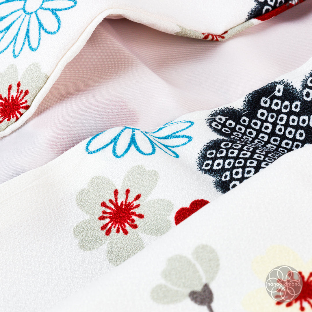 Women's Two-Piece Kimono - Flowers White