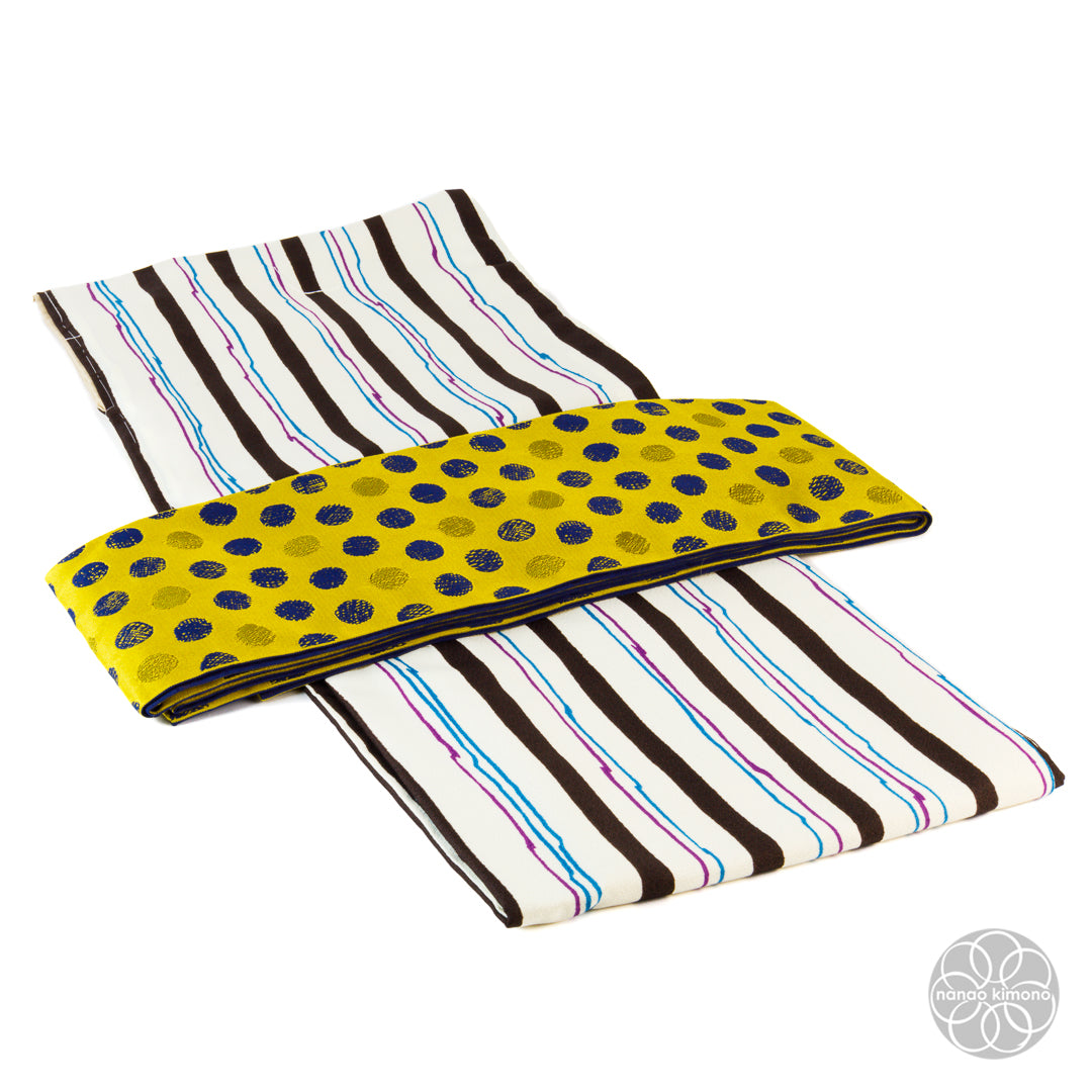 Women's Kimono Obi - Polkadots Reversible