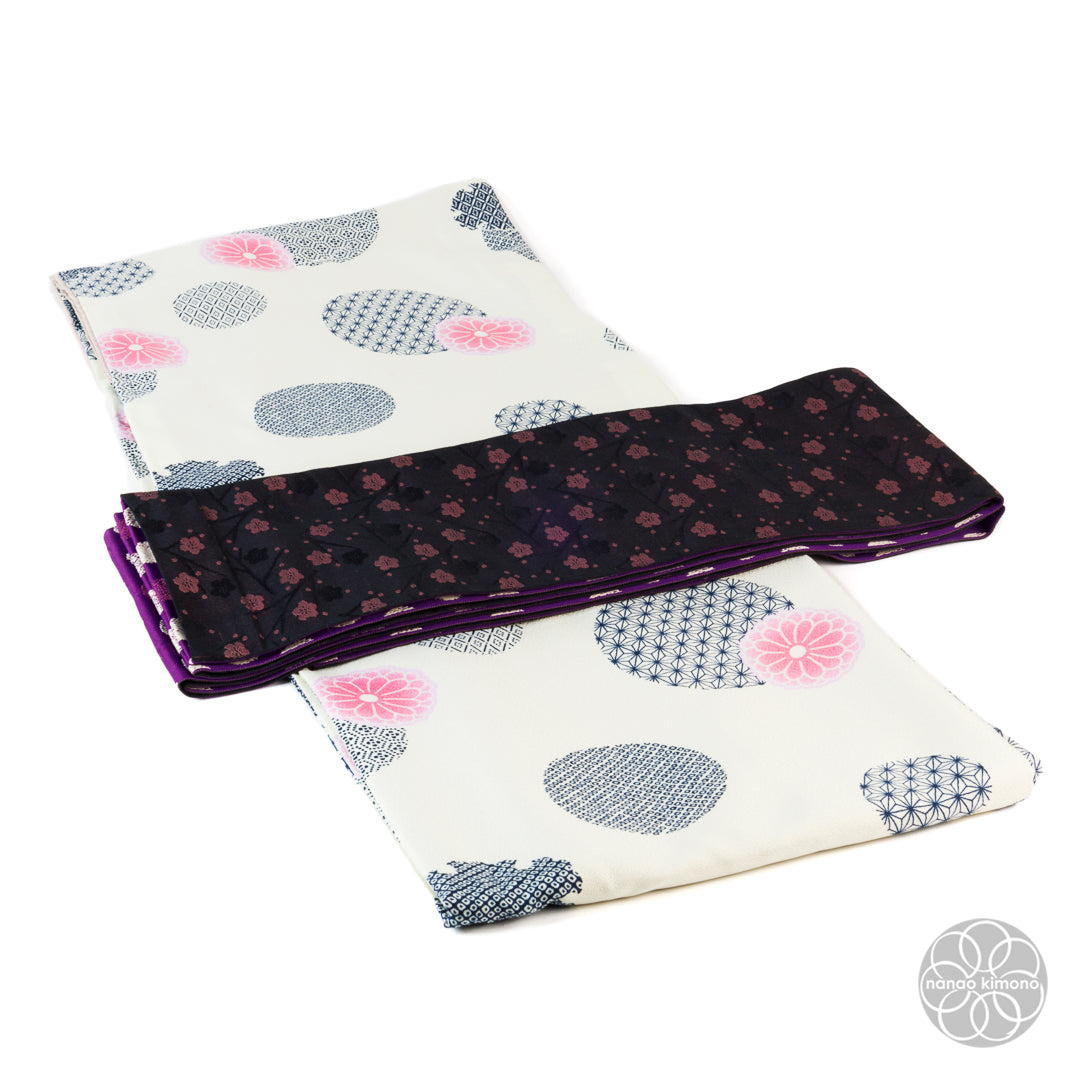 Women's Kimono Obi - Polkadots Reversible