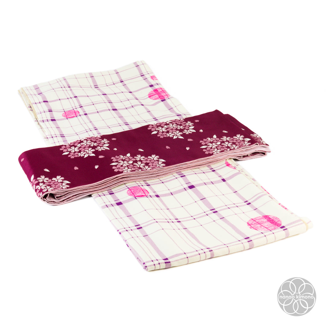 Women's Kimono Obi - Sakura Red